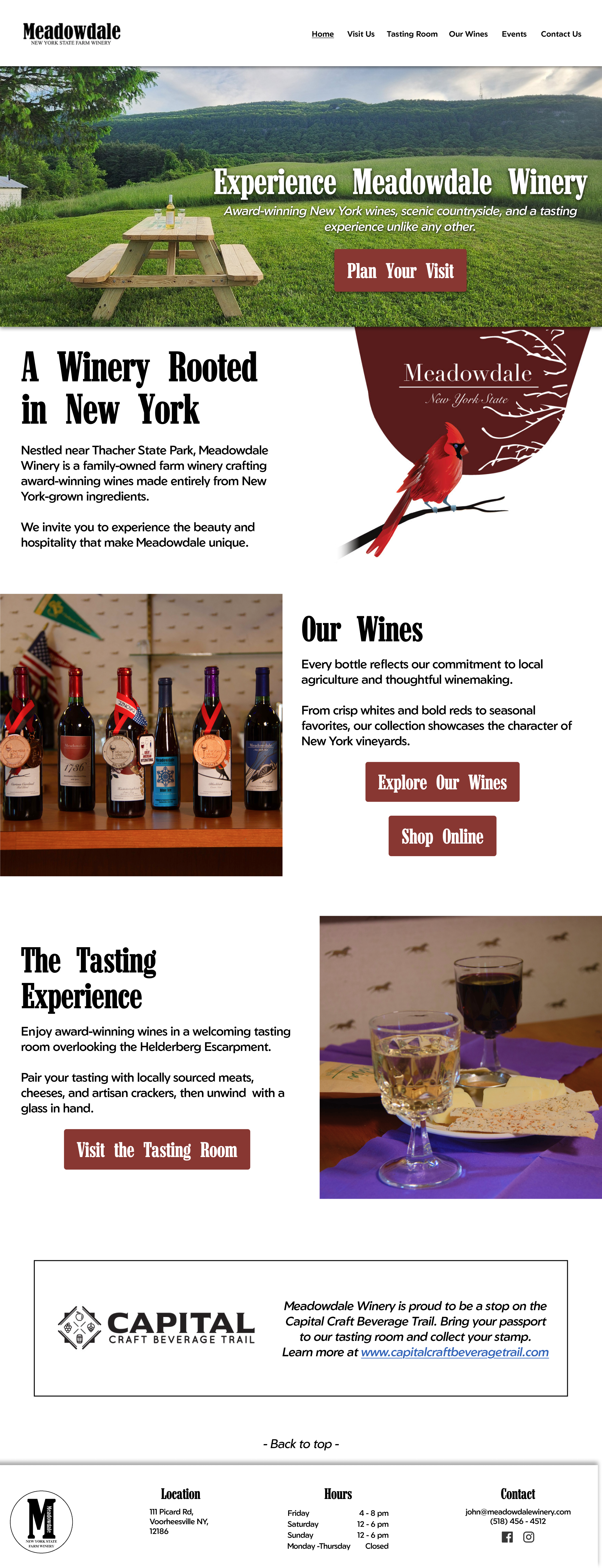 Meadowdale desktop prototype home page.