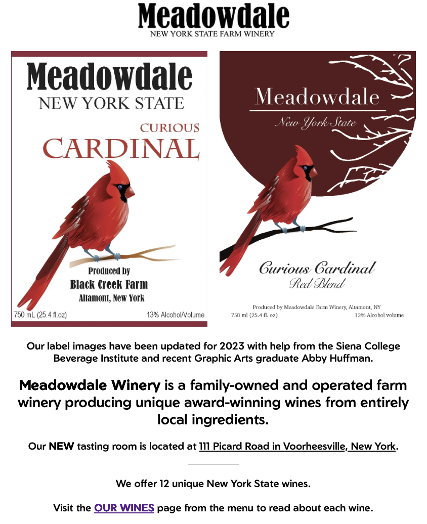 Old Meadowdale website home page.