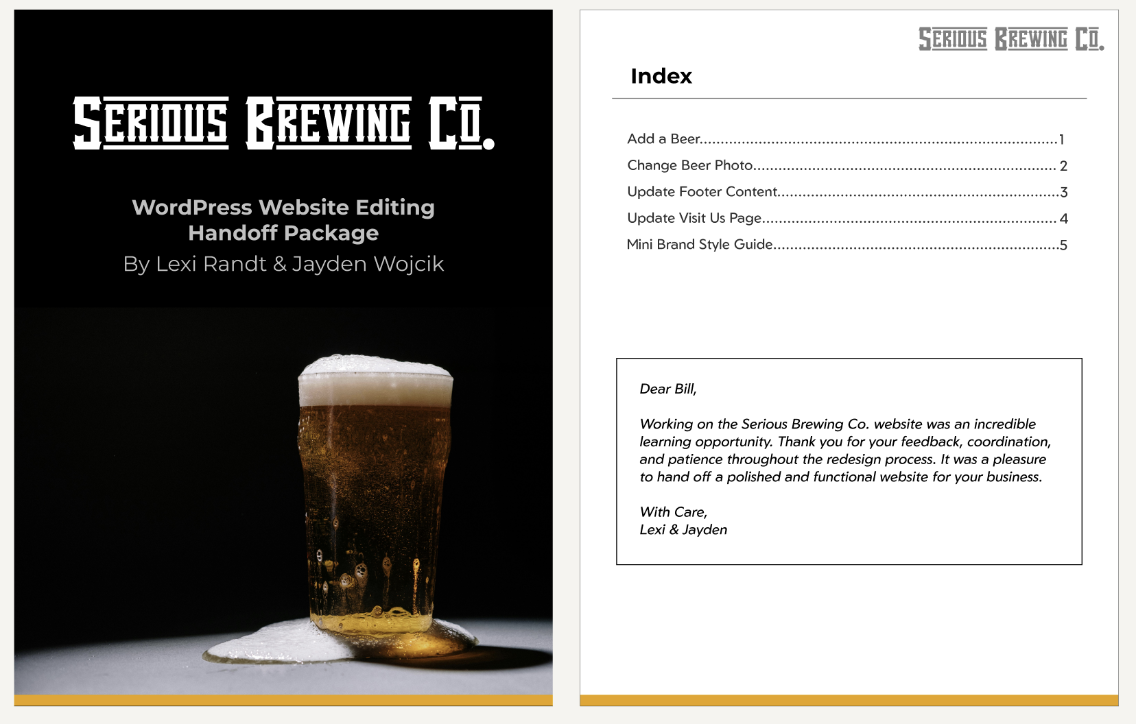 New serious brewing website home page.