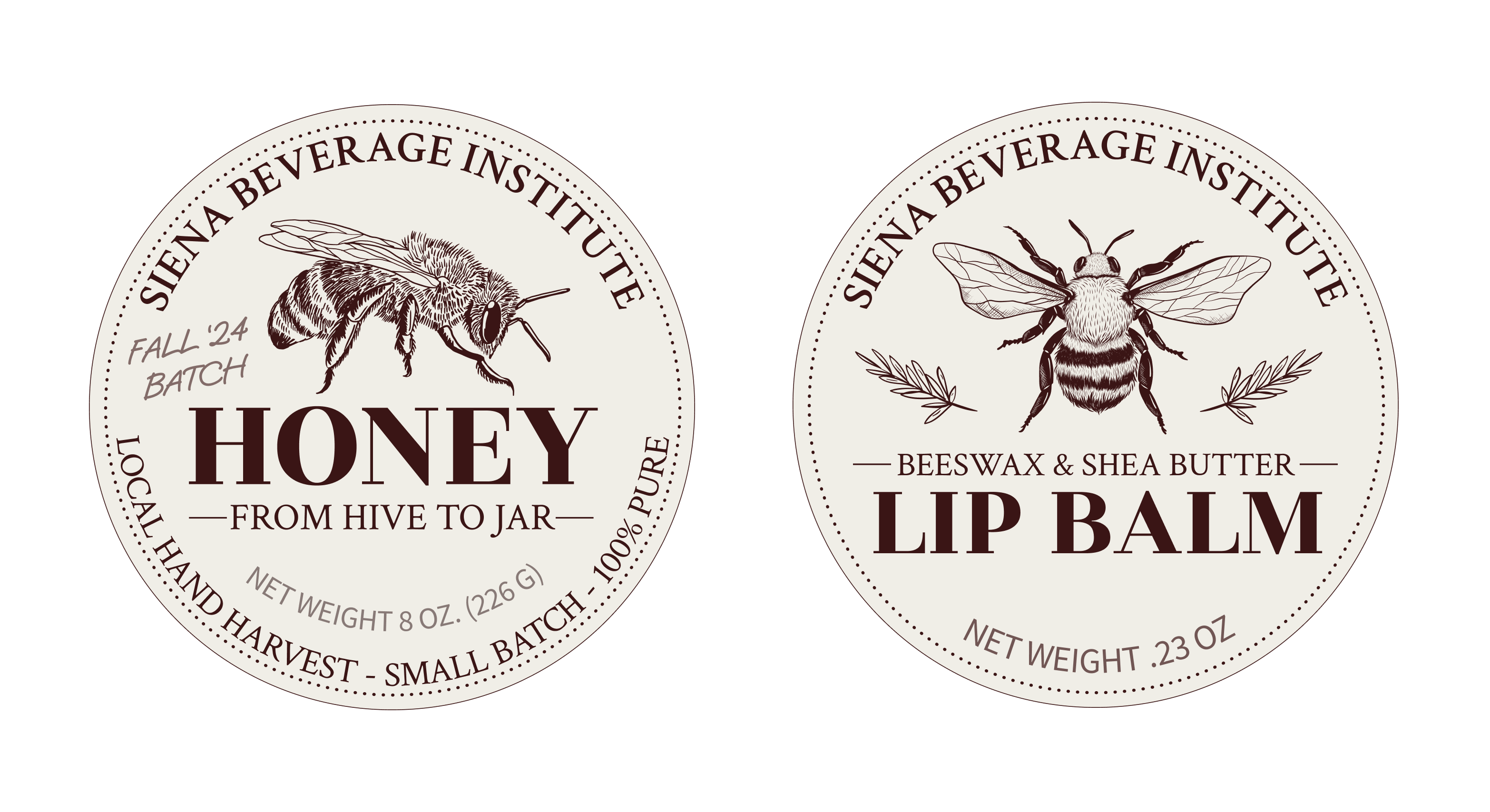 Label Designs for Honey Jar & Lip Balm Jar